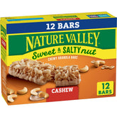 Nature Valley Sweet & Salty Nut Cashew bars packaging, pantry staple.