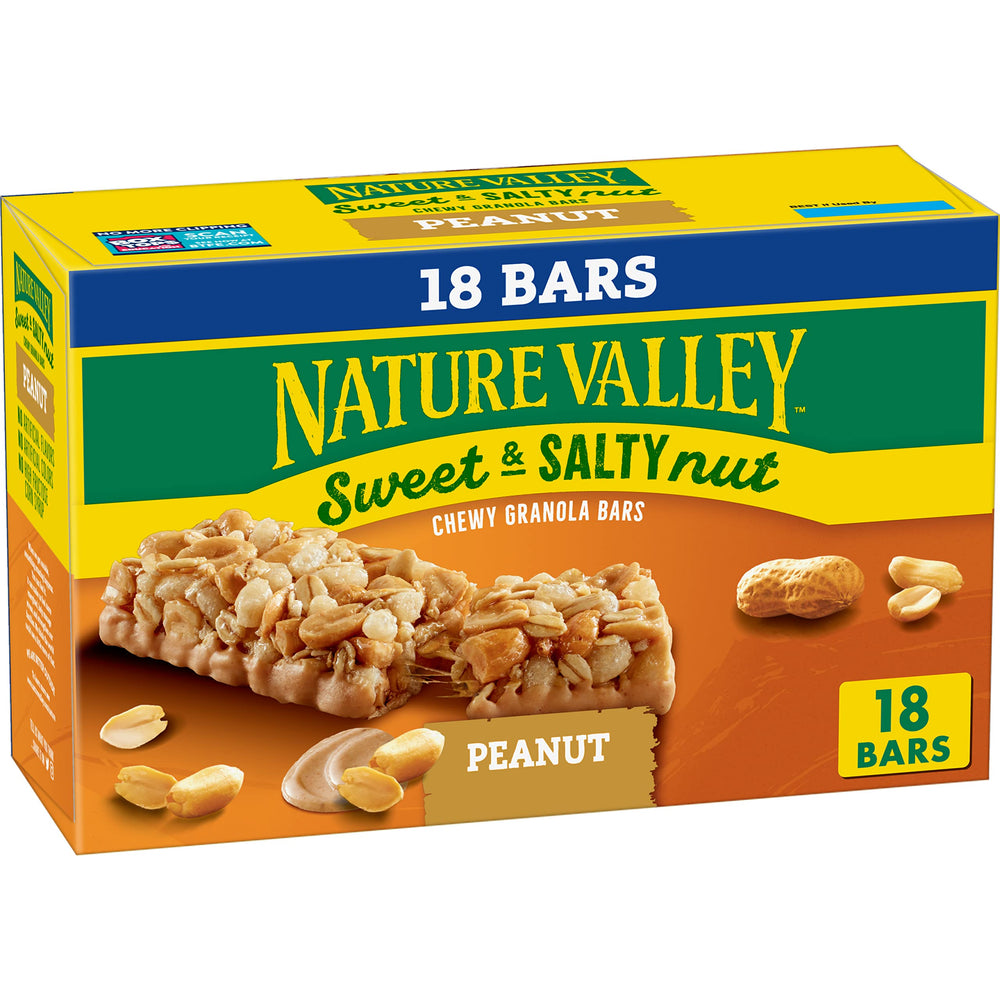 Nature Valley Sweet and Salty Nut granola bars box for pantry snacks.