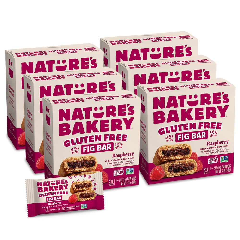 Nature's Bakery Raspberry Fig Bars on the go, real fruit flavor for quick energy.