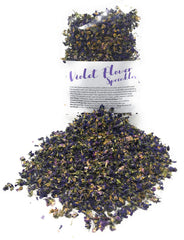 Naturegrail dried violet flowers close-up, enhancing color and aroma in dishes.