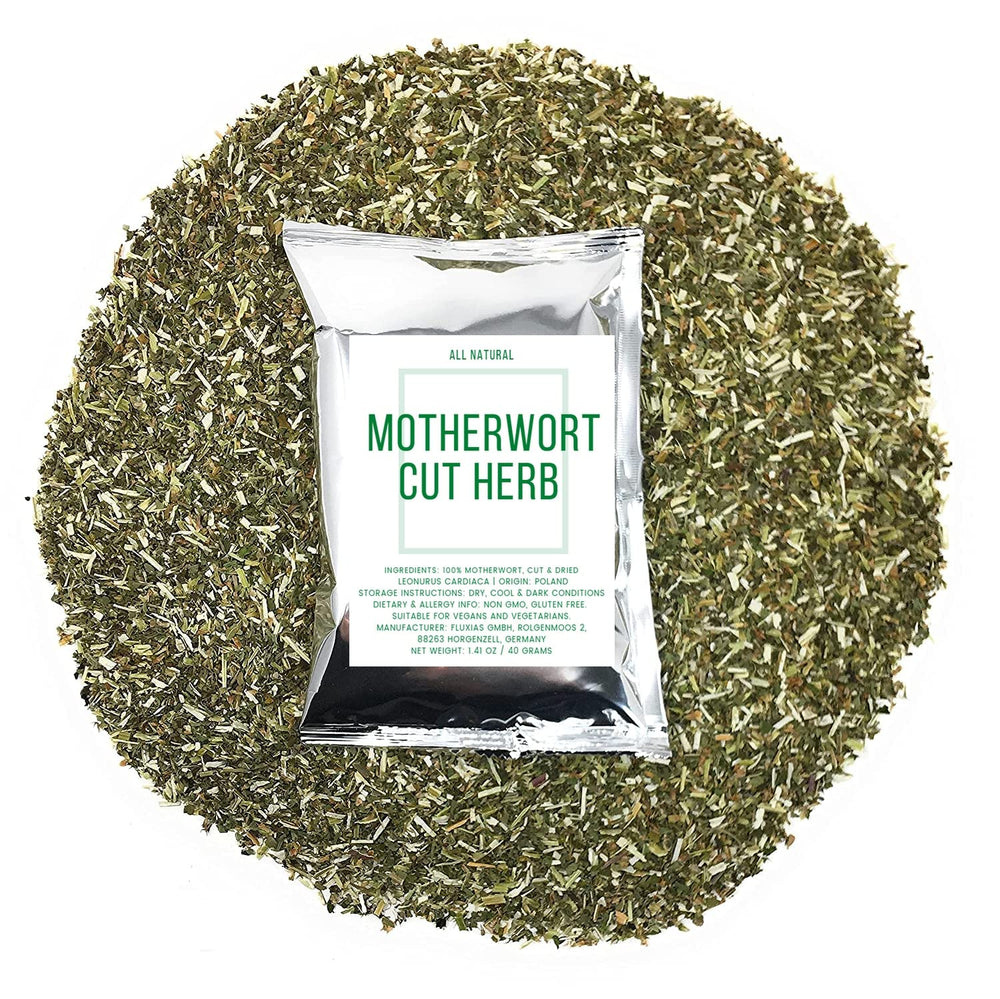 Naturegrail Motherwort Tea packaging shows caffeine-free herbal blend for relaxation