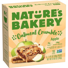 Nature's Bakery Apple Oatmeal Crumble Bar pack for on-the-go breakfast.