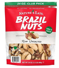 Nature's Eats Brazil Nuts 24oz club pack, convenient pantry snack.