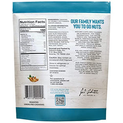 Close-up of Nature's Eats roasted cashews, salt-free crunch ideal for on-the-go