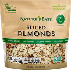 Nature's Eats thick-blanched sliced almonds in a bowl for easy snacking