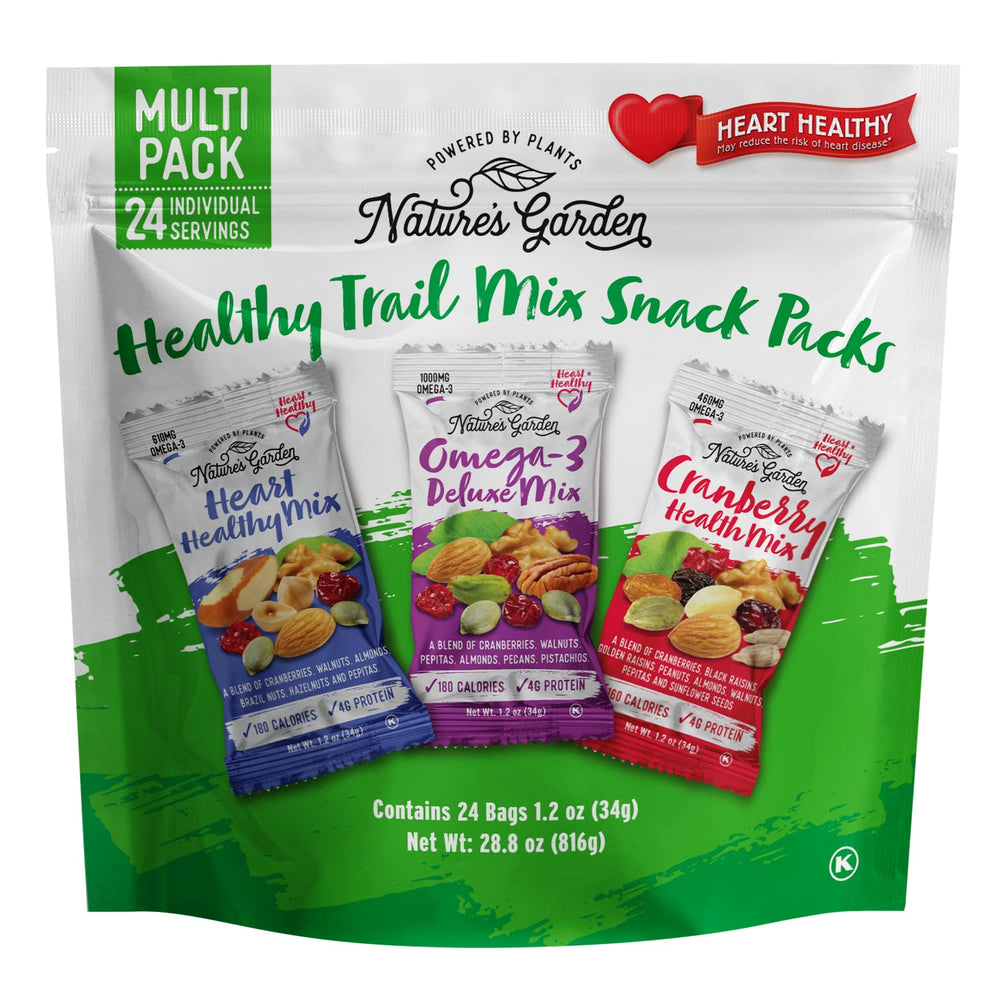 Nature's Garden healthy-trail-mix bundle shot for on-the-go snacking.