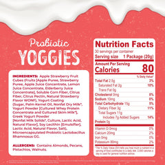 Nature's Garden Probiotic Strawberry Yoggies bites feature a creamy strawberry yogurt coating