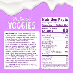 Nature's Garden Yoggies yogurt coating close-up highlights creamy texture.