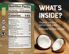 Nature's Greatest Foods coconut milk can side, gluten free and dairy free