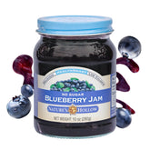 Nature's Hollow Blueberry Jam bottle highlights sugar-free flavor for keto snacking.