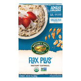 Nature's Path Flax Plus Instant Oatmeal box pack of 6 shows easy, family-friendly breakfasts.