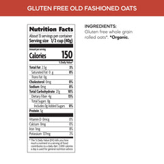 Close-up of Nature's Path gluten-free rolled oats highlighting whole grain quality.