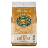 Nature's Path Honey'D Corn Flakes in a bowl for gluten-free breakfast.