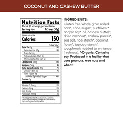 Organic oats and coconut chunks provide fiber and wholesome texture.
