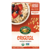 Nature's Path Original Instant Oatmeal box showing a six-pack for easy mornings.