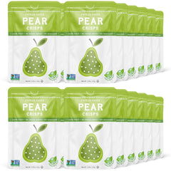 Nature’s Turn Freeze-Dried Pear Crisps bag showing a convenient gluten-free snack for on-the-go