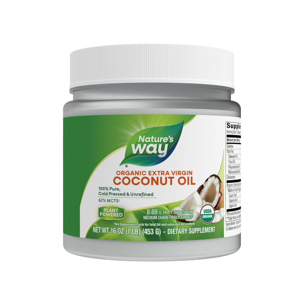 Nature's Way coconut oil jar for cooking with pure flavor.