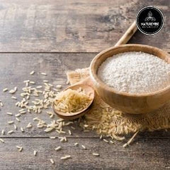 Naturevibe Botanicals White Rice Flour pour: fine texture for smooth batters.