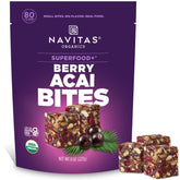 Navitas Bites Acai Berry packaging on shelf highlights premium convenience.