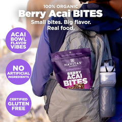 Navitas Bites Acai Berry serving bowl presents a convenient on-the-go snack.