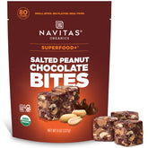 Navitas Bites Salted Peanut Chocolate pack shot—convenient on-the-go snack for energy.
