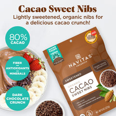 Cacao nibs on yogurt create extra texture and depth from Navitas Organics