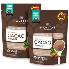 Navitas Organics cacao powder pack of two bags, ideal for baking.