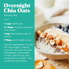 Yogurt pudding with Navitas Organics chia seeds shows creamy texture and fiber