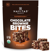 Navitas Organics Chocolate Brownie Bites pack for on-the-go energy.