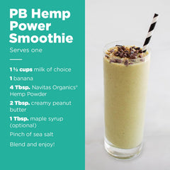 Navitas Organics hemp powder in a bowl with oats for breakfast.