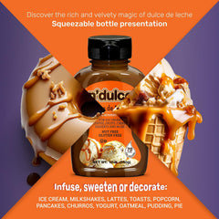 N'DULCE Dulce De Leche syrup topping ice cream with creamy caramel flavor.