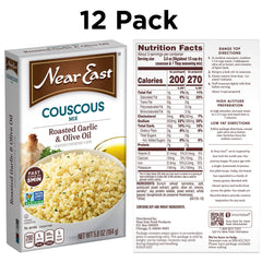 Near East couscous dry 100 percent semolina highlighting reliable texture.