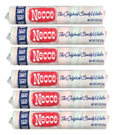 Necco Wafers original wafer candy roll close-up, perfect for sharing at gatherings.