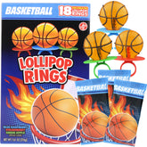 Needzo basketball lollipop ring for party favors and kid-friendly snacks.