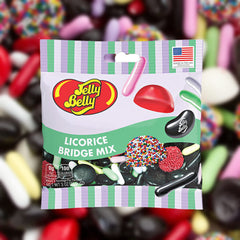Needzo bridge mix buttons and jelly beans display, vibrant colors entice party guests.