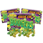 Needzo Sour Box booger gummies in a boxed set, ideal for sharing pranks