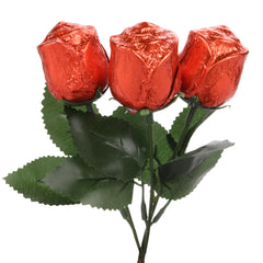 Needzo Valentine’s Day chocolate roses, pack of 3, a dessert topper with color variety.