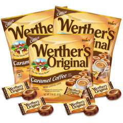 Needzo Werther's Original caramel coffee candies in a labeled pack, ideal office snack