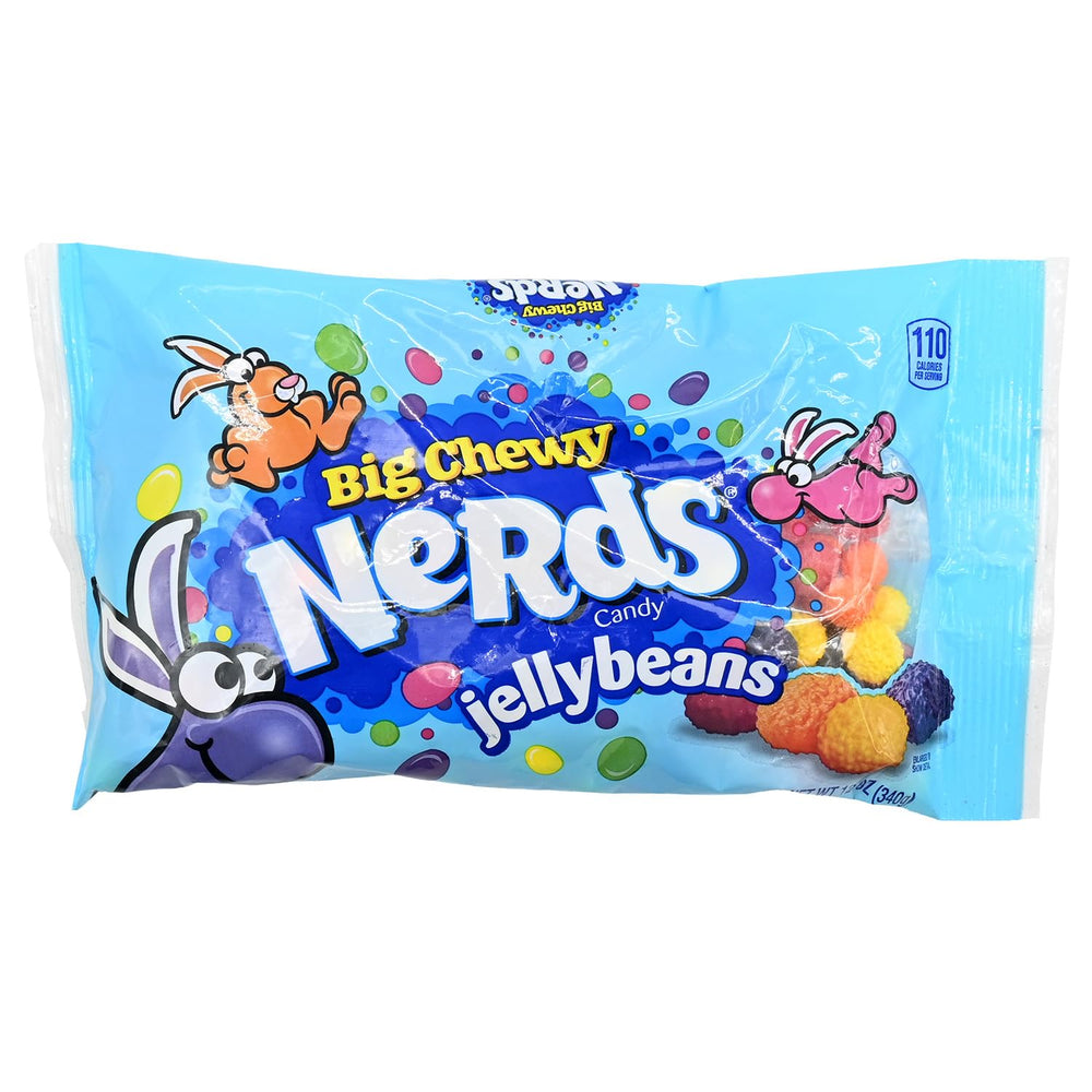 Nerds bag front view showing colorful jelly beans and easy sharing