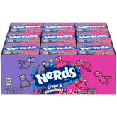 Nerds front packaging showing grape and strawberry colors and convenience
