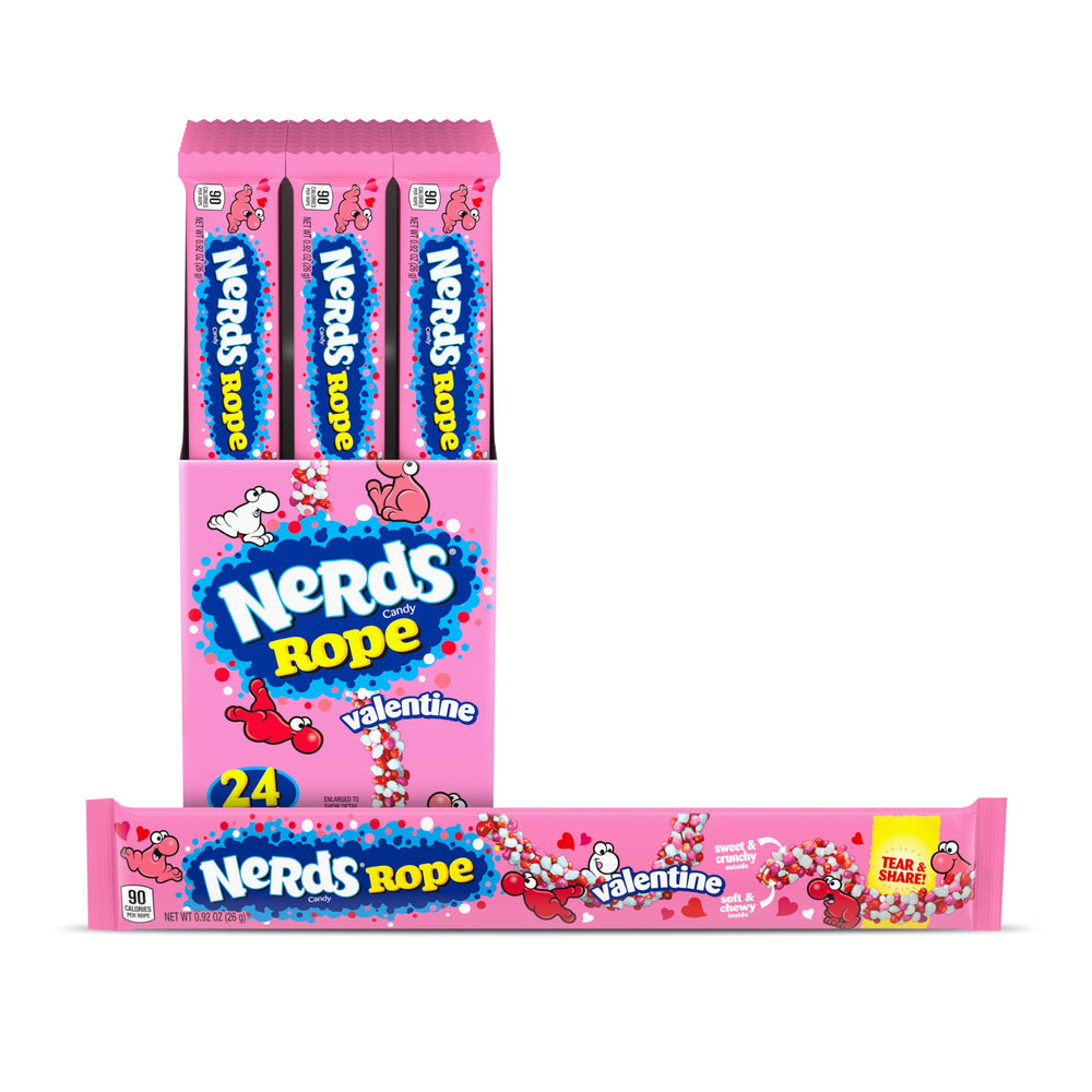 NERDS Valentine Ropes in pink red and white perfect for sharing