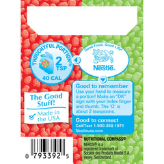 Nerds Watermelon and Wild Cherry colorfully spilled-out candy on a plate suggests party-friendly fun.