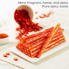 NERSQELX Spicy Strips back panel with nutrition and vegan info.