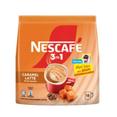 Nescafe 3-in-1 Caramel Latte stick pack for on-the-go mornings.