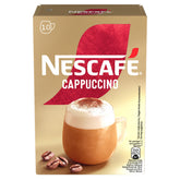 Nescafe Cappuccino 10 Sticks box front for quick, easy single-serve prep.