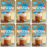 NESCAFÉ Cappuccino Decaffeinated sachets in a pack for convenient single-serve use.