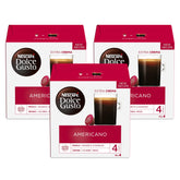 Nescafé Dolce Gusto Americano capsules pack3 box; convenient, premium coffee for busy mornings.