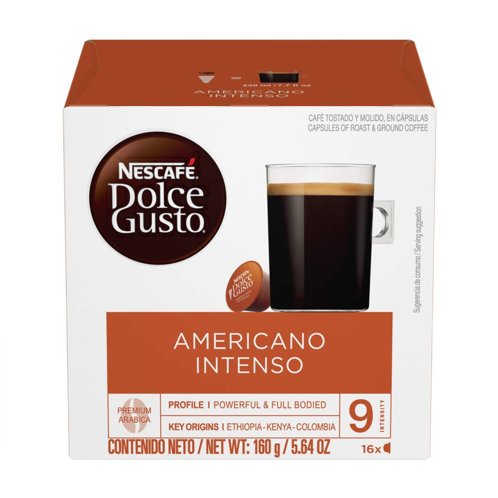 NESCAFÉ Dolce Gusto Americano Intenso capsules ready for bold brewing.