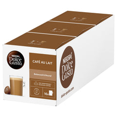 Nescafé Dolce Gusto Café Au Lait pack of 3 with 48 capsules for versatile mornings