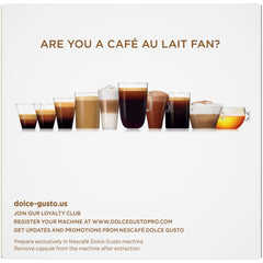 Box of 36 Café Au Lait capsules, convenient single-use packaging.